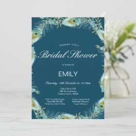 Invitation de mariage modifiable au paon