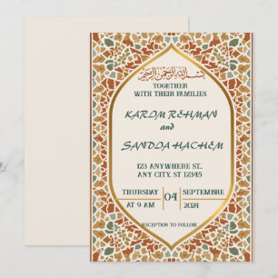 Invitation de mariage mosaïque islamique