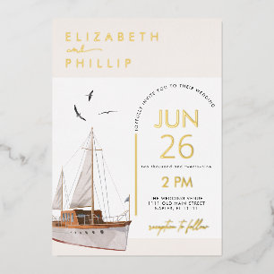 Invitation de Mariage nautique de la côte du batea