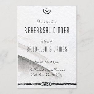Invitation de Mariage nautique Gris Blanc