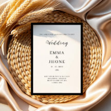 Invitation de mariage noir et blanc éditorial mode