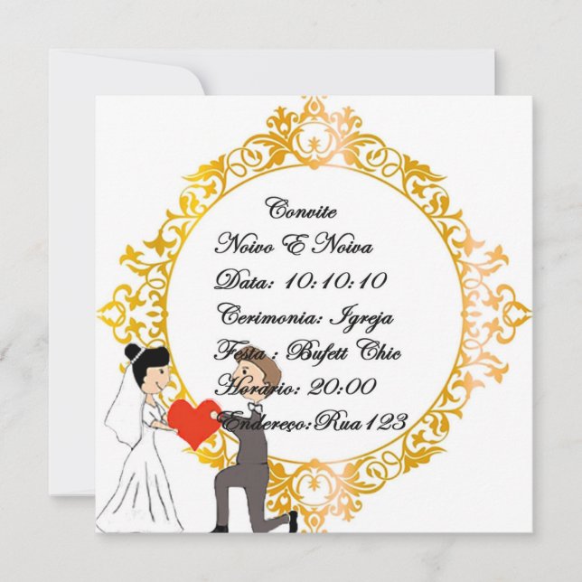 invitation de mariage noivinhos (Devant)