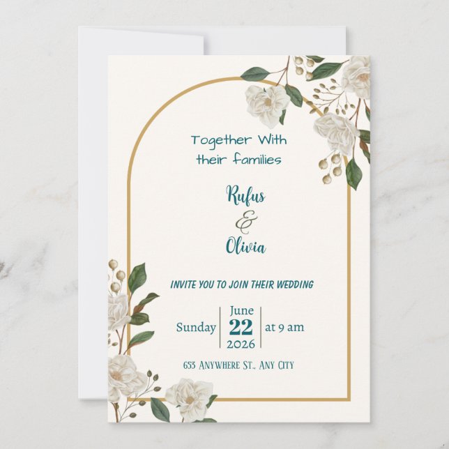 Invitation de mariage numérique personnalisée – Mo (Devant)