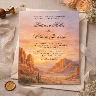 Invitation de mariage Paysage du désert peint