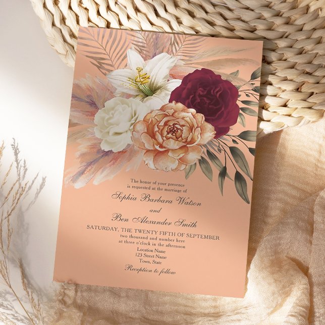 Invitation de mariage Peach Fuzz (Créateur téléchargé)