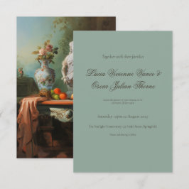 Invitation de mariage peinture à l'huile nature mo