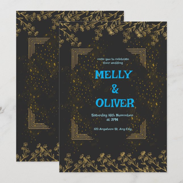 Invitation de mariage personnalisée (Devant / Derrière)