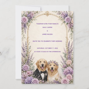 Invitation de mariage personnalisée au lavande ave
