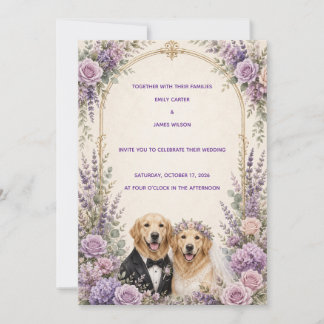 Invitation de mariage personnalisée au lavande ave