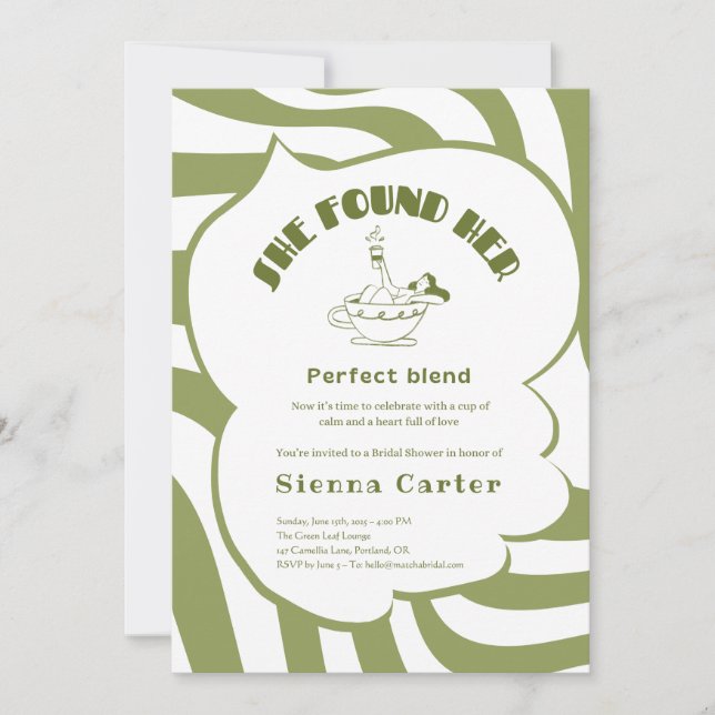 Invitation de mariage personnalisée au matcha - Mo (Devant)