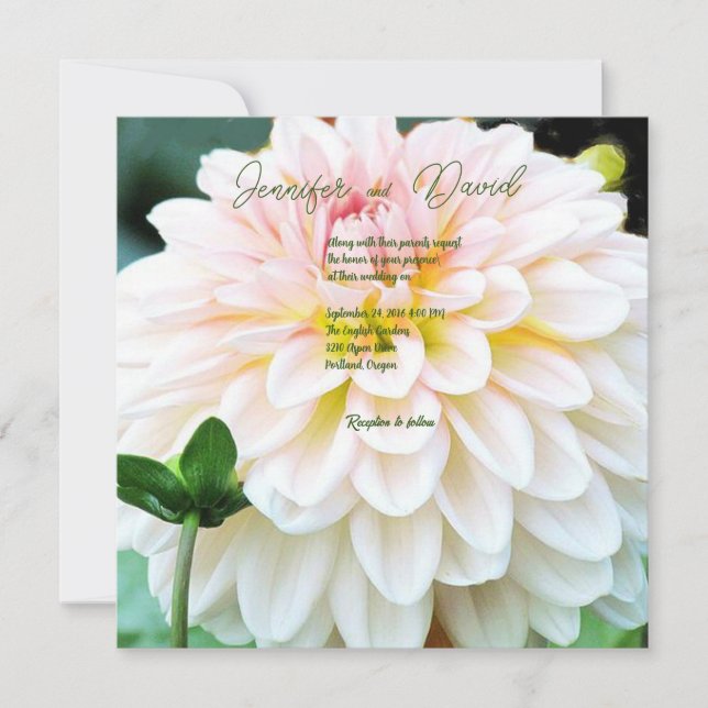 Invitation de mariage personnalisée Dahlia (Devant)