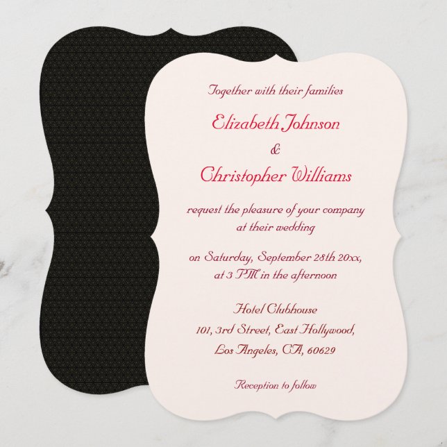 Invitation de mariage personnalisée élégante et lu (Devant / Derrière)