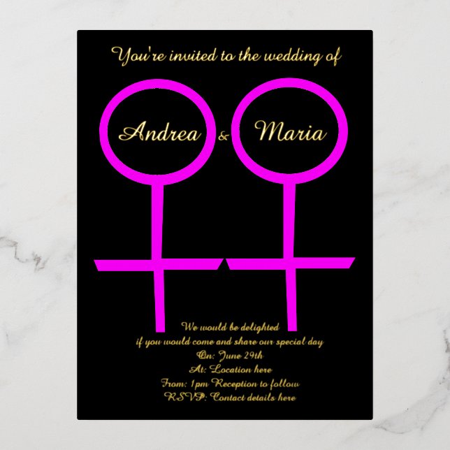 Invitation de mariage personnalisée pour les amant (Recto)