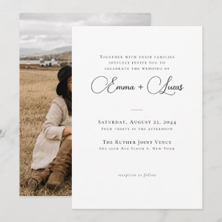 Invitation de mariage photo Bohème simple | Écritu