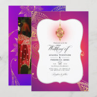 Invitation de mariage photo Bollywood arabe à feui