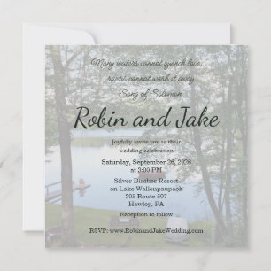 Invitation de mariage photo du lac du Cantique des