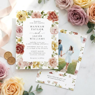 Invitation de mariage photo florale estivale