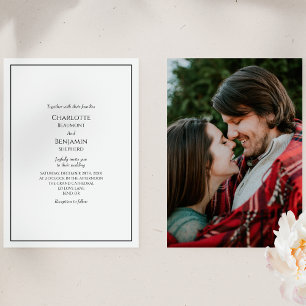 Invitation de mariage photo minimaliste simple