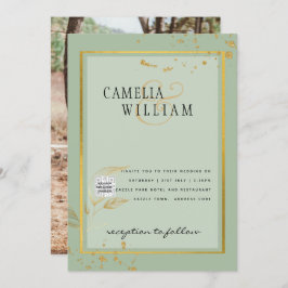 Invitation de mariage photo moderne avec code QR R