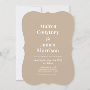 Invitation de mariage photo simple Bohème beige