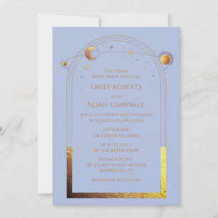 Invitation de mariage Photo Soleil Lune Céleste Bl