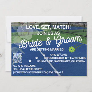Invitation de mariage Pickleball - Sport de terrai