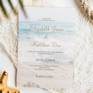 Invitation de mariage plage Mariage bord de mer/bo