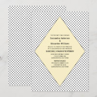 Invitation de mariage Pois moderne Jaune