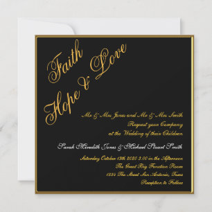 Invitation de mariage populaire Or Noir