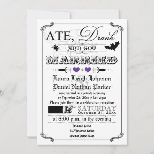Invitation de mariage poster vintage - Halloween, 