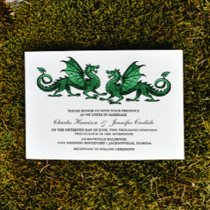 Invitation de mariage pour dragon écologique