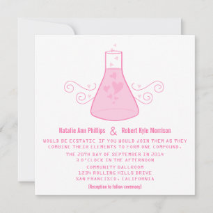 Invitation de mariage pour la chimie douce rose