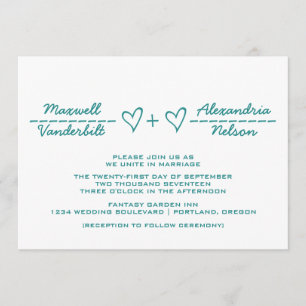 Invitation de mariage pour l'équation cardiaque tu