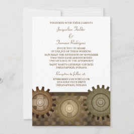 Invitation de mariage pour les engrenages de vapeu