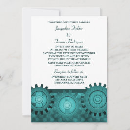 Invitation de mariage pour les engrenages de vapeu