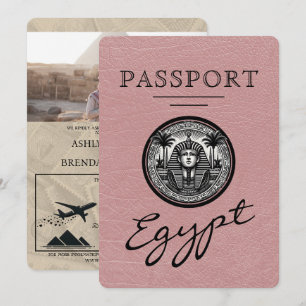 Invitation de mariage pour passeport d'Égypte Rose
