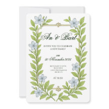 Invitation de mariage pour seniors de style floral