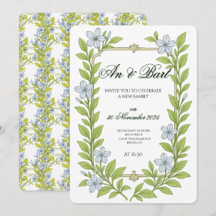 Invitation de mariage pour seniors de style floral