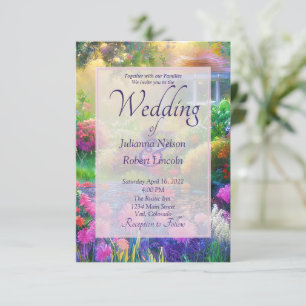 Invitation de mariage pour un jardin fleuri au cou