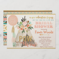 Invitation de mariage Pow Wow Tribal Teepee