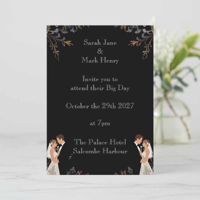 Invitation de mariage que vous pouvez personnalise (Debout devant)