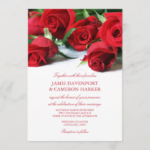 Invitation de mariage Red Roses
