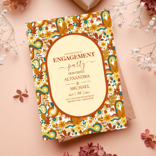 Invitation de mariage rétro groovy années 70 aux t