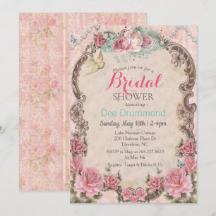 Invitation de mariage rétro shabby chic