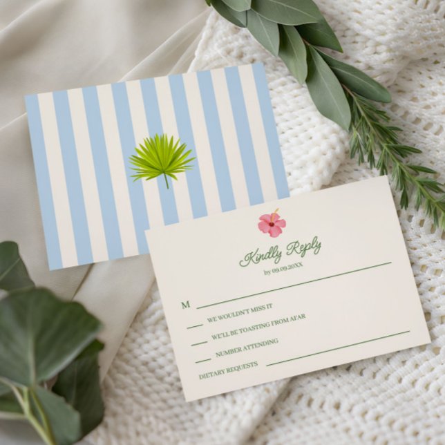 Invitation de mariage rétro tropical de la côte, (Créateur téléchargé)