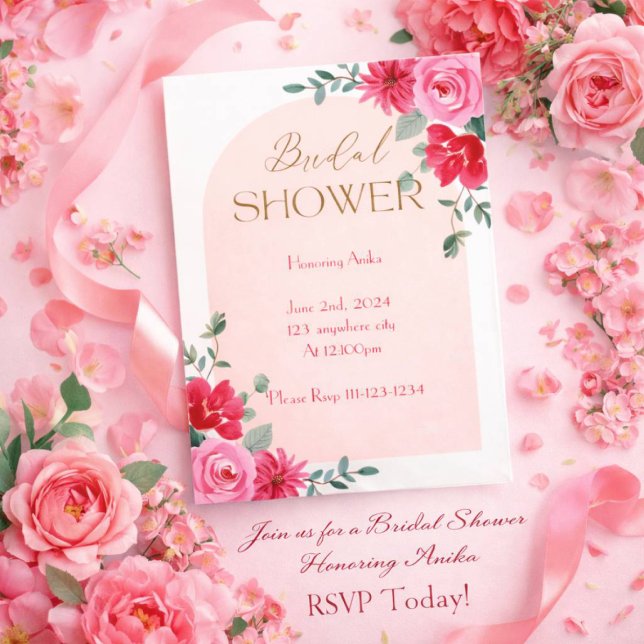 INVITATION DE MARIAGE ROSE (Créateur téléchargé)