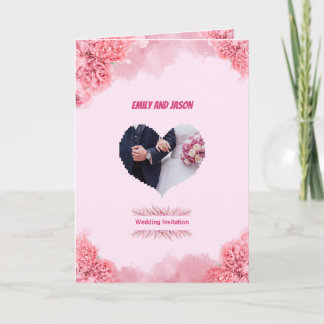 Invitation de mariage rose élégante