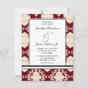invitation de mariage rouge et blanc Elegant Vinta