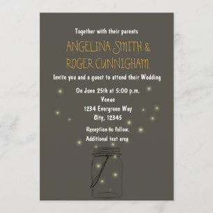 Invitation de mariage rustique avec pot Mason et l