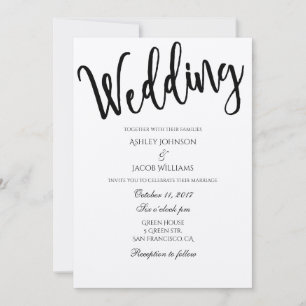Invitation de mariage rustique. Invitation typogra
